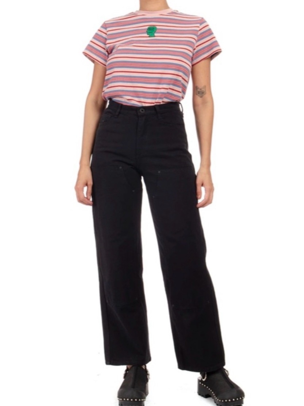 Brain Dead Double Knee Utility Pants Black Denim Jeans Baggy D